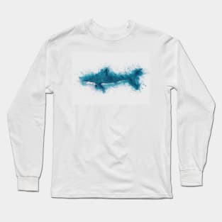 Cool Blue Shark Watercolor Art for the Ocean Lovers and Anglers Long Sleeve T-Shirt